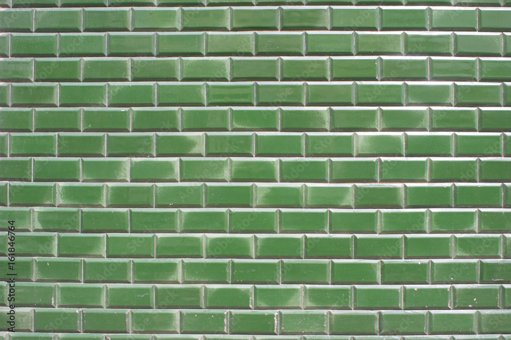 Obraz premium glossy green bricks