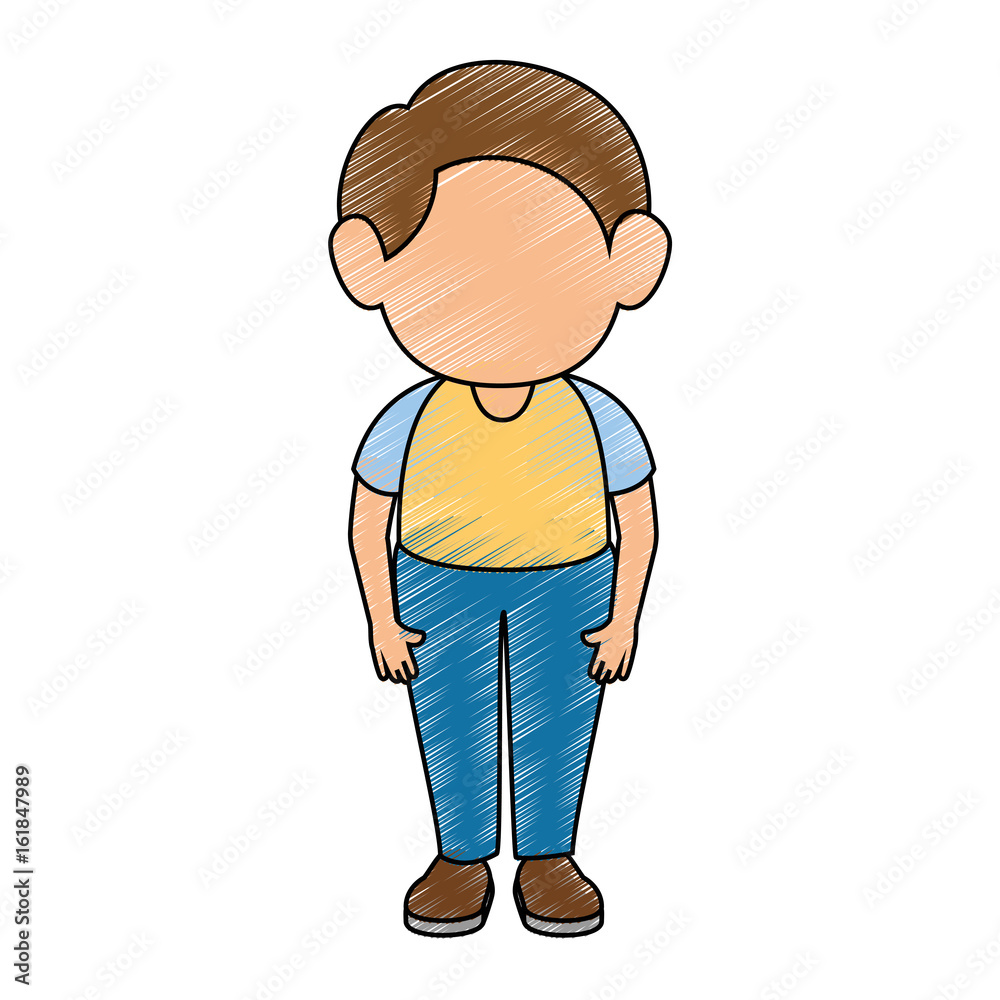 boy stand up icon vector illustration graphic design