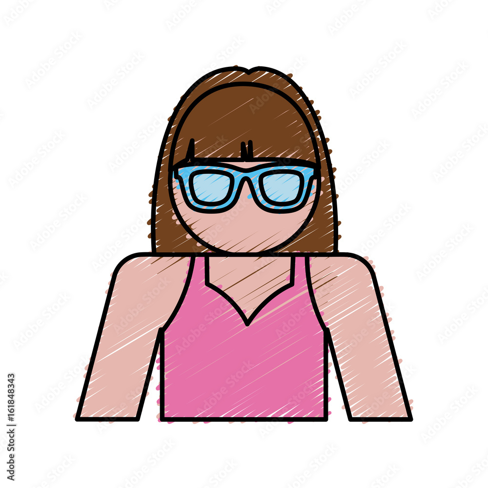 hipster woman icon over white background colorful design vector illustration hipster woman icon over white background colorful design vector illustration
