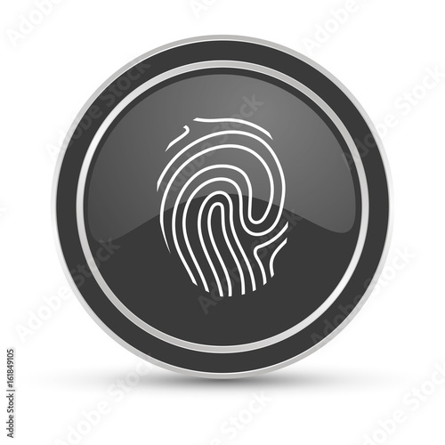 Schwarzer Button - Fingerabdruck Identität