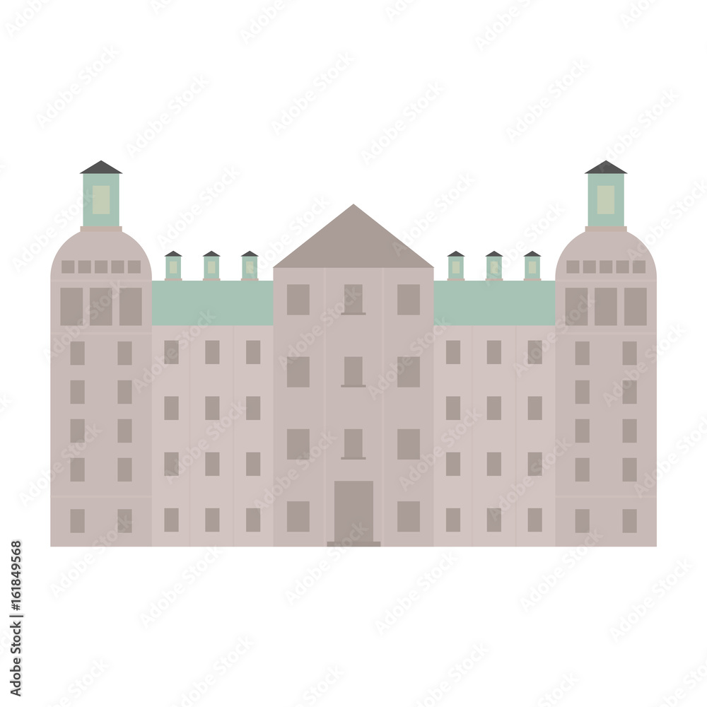Reichstag building icon over white background vector illustration