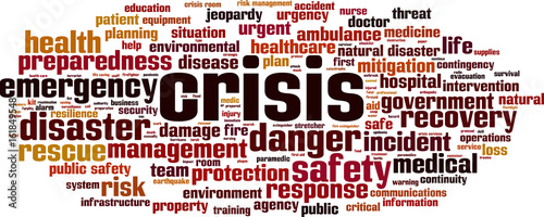 Obraz na płótnie Crisis word cloud w salonie