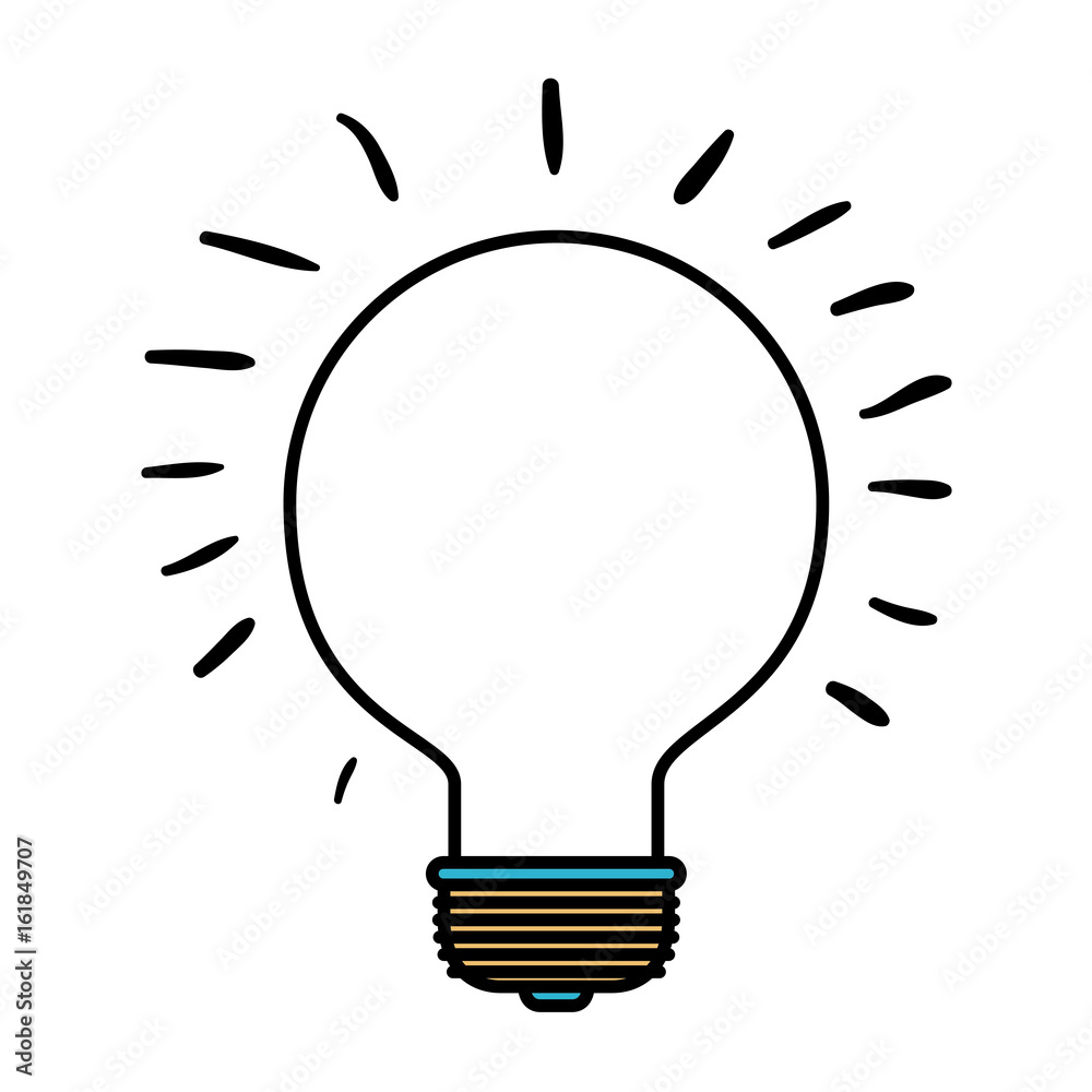color sections silhouette of light bulb idea icon vector illustration