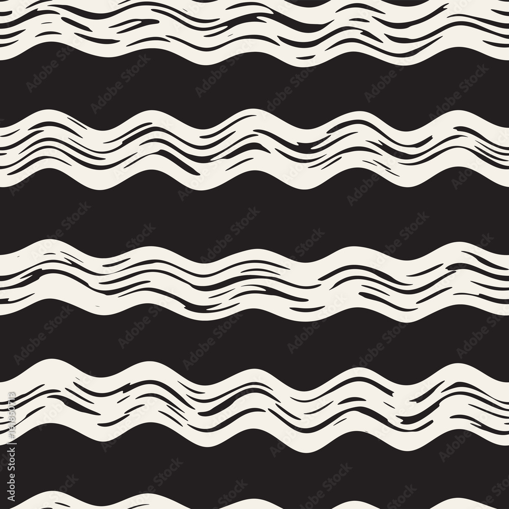 Decorative seamless pattern with handdrawn doodle lines. Hand painted grungy wavy stripes background. Trendy freehand texture Decorative seamless pattern with handdrawn doodle lines. Hand painted grungy wavy stripes background. Trendy freehand texture