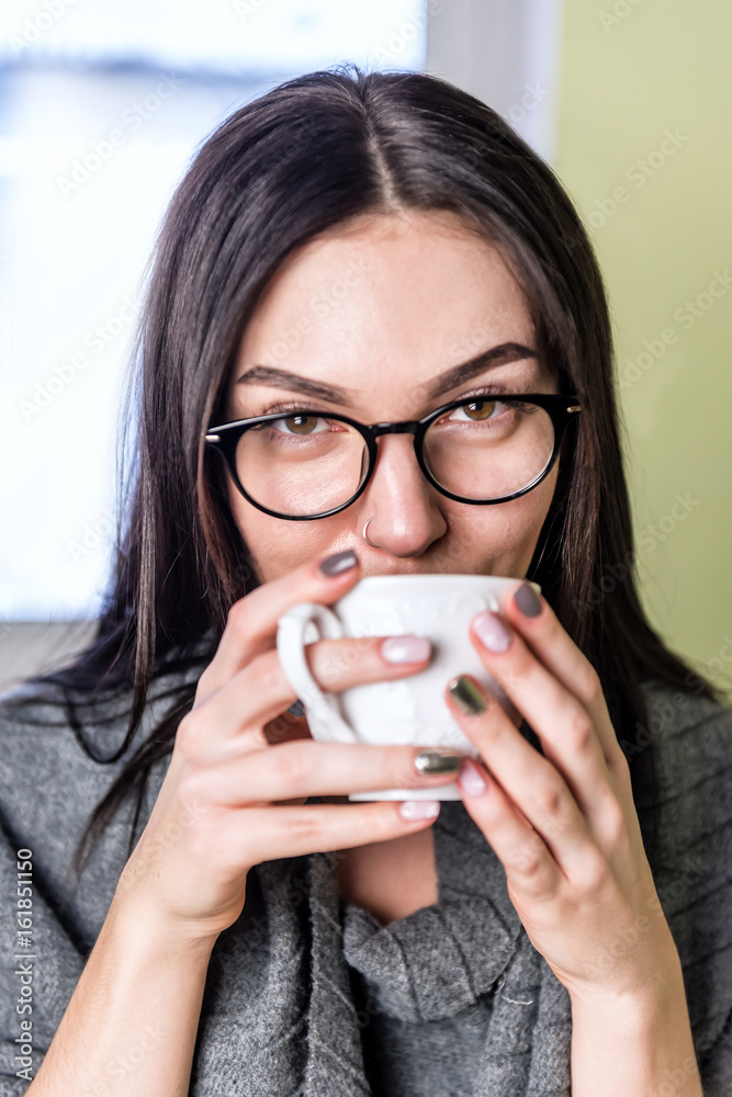 beautiful girl with coffee