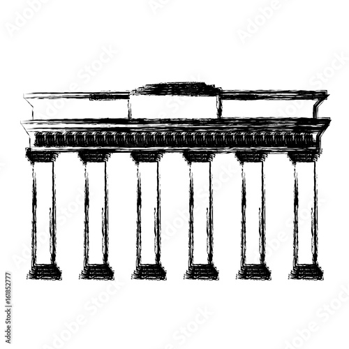 Brandenburg gate icon over white background vector illustration