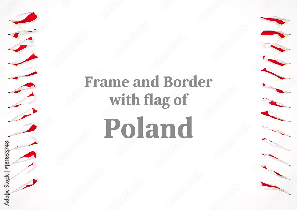 Frame and border with flag of Poland. 3d illustration