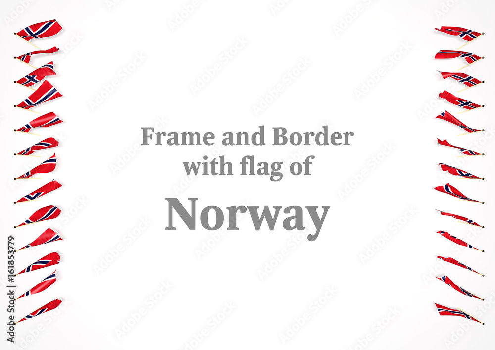 Obraz premium Frame and border with flag of Norway. 3d illustration
