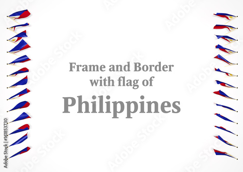 Frame and border with flag of Philippines. 3d illustration
