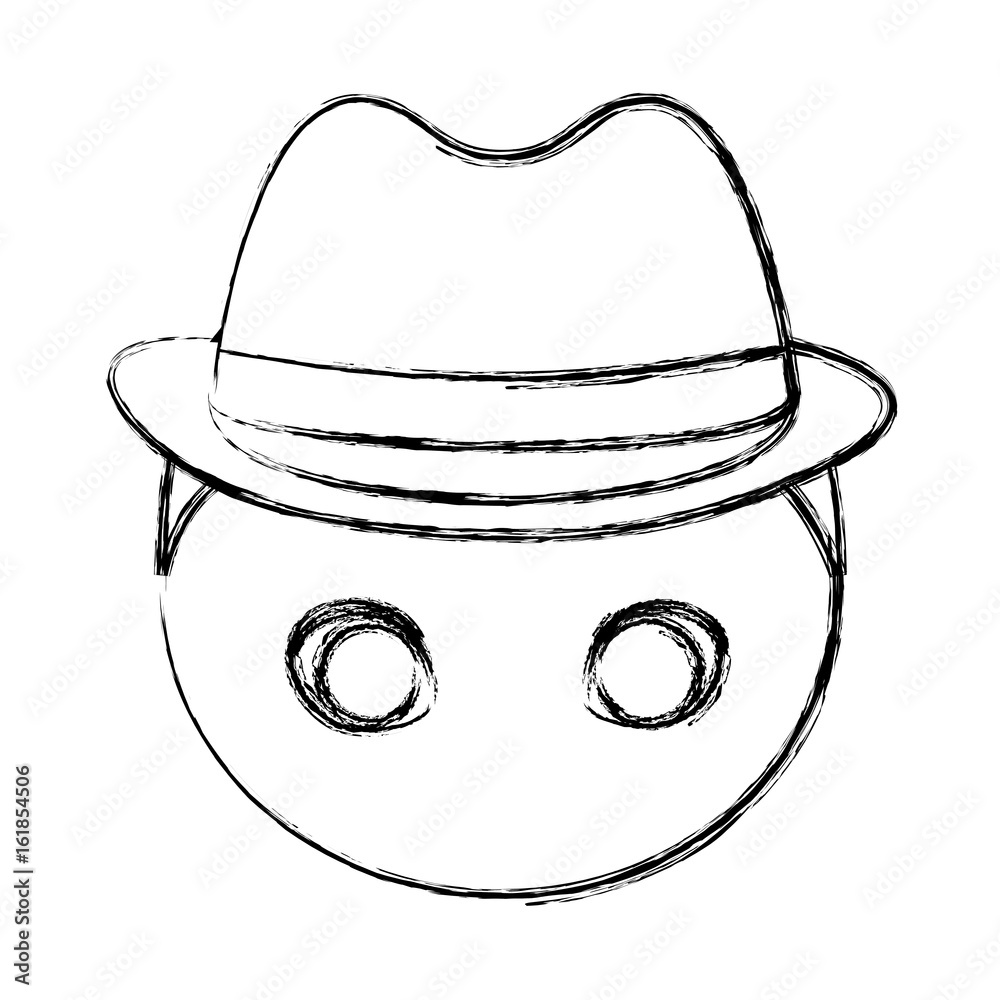 man face wearing hat icon over white background vector illustration man face wearing hat icon over white background vector illustration