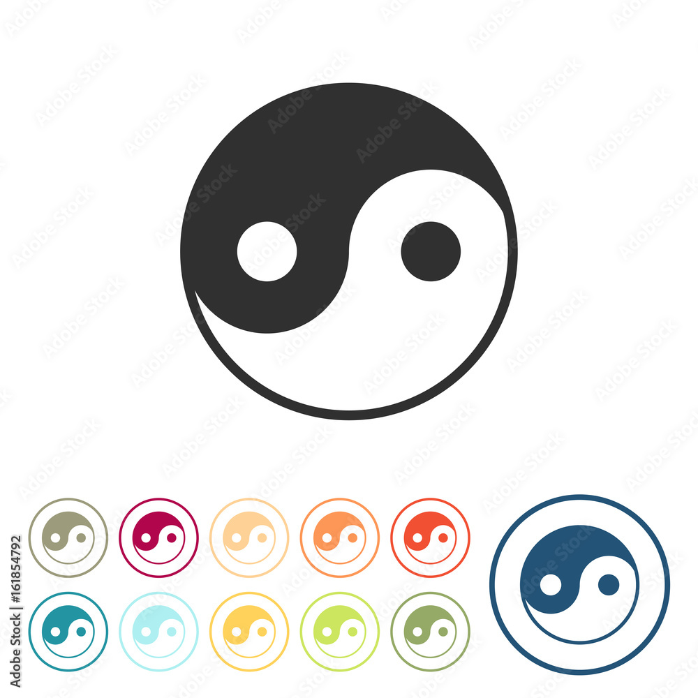 Runde Schaltflächen - Yin und Yang