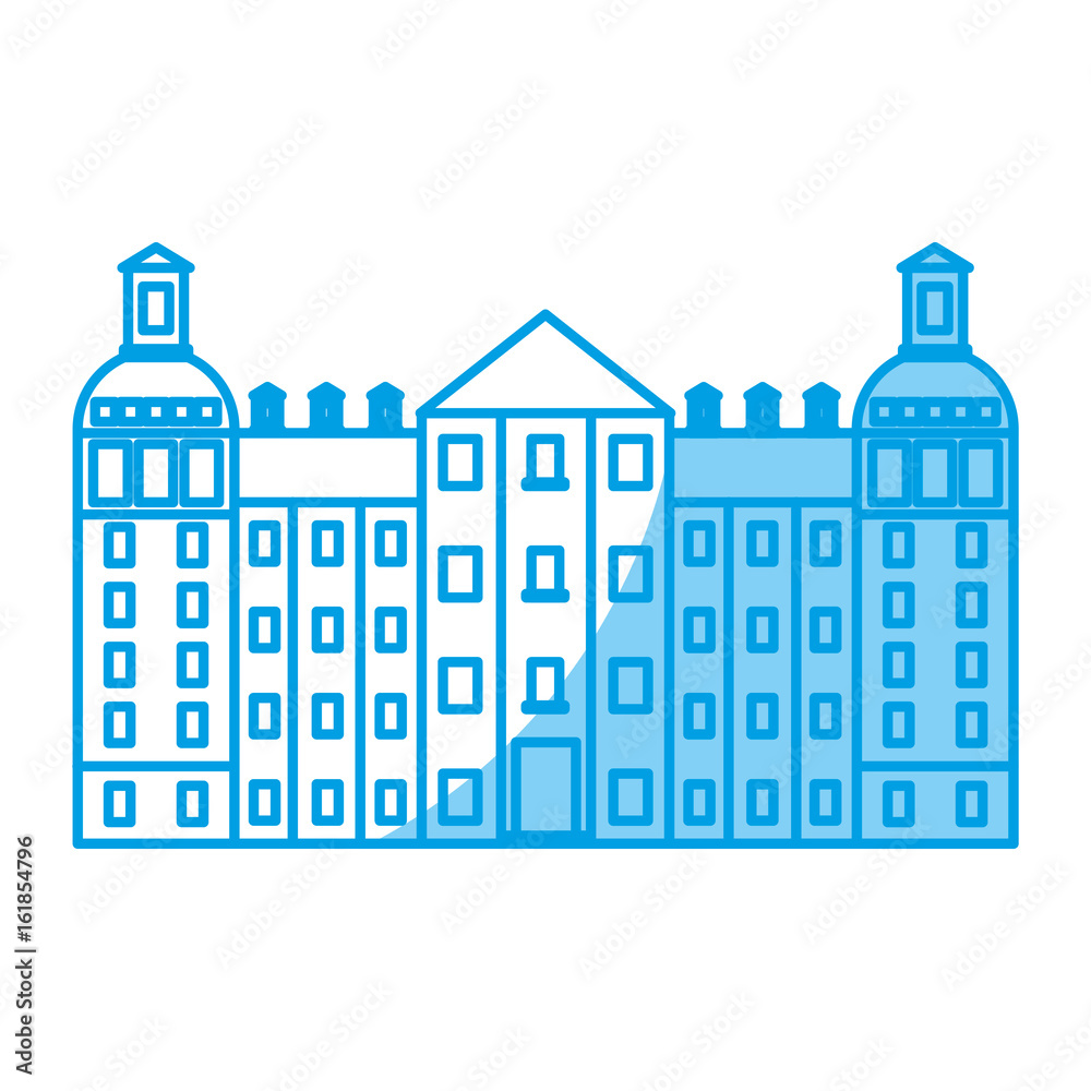 Reichstag building icon over white background vector illustration