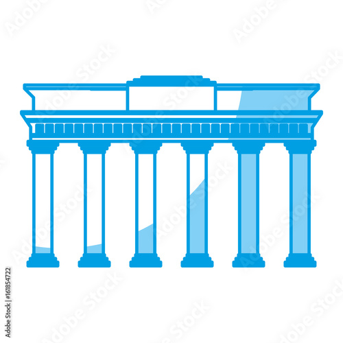 Brandenburg gate icon over white background vector illustration