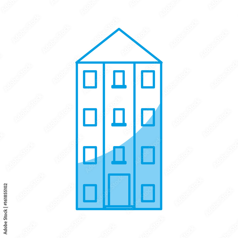 City building icon over white background vector illustration