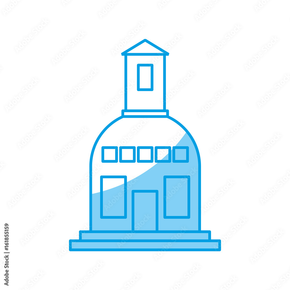 City building icon over white background vector illustration