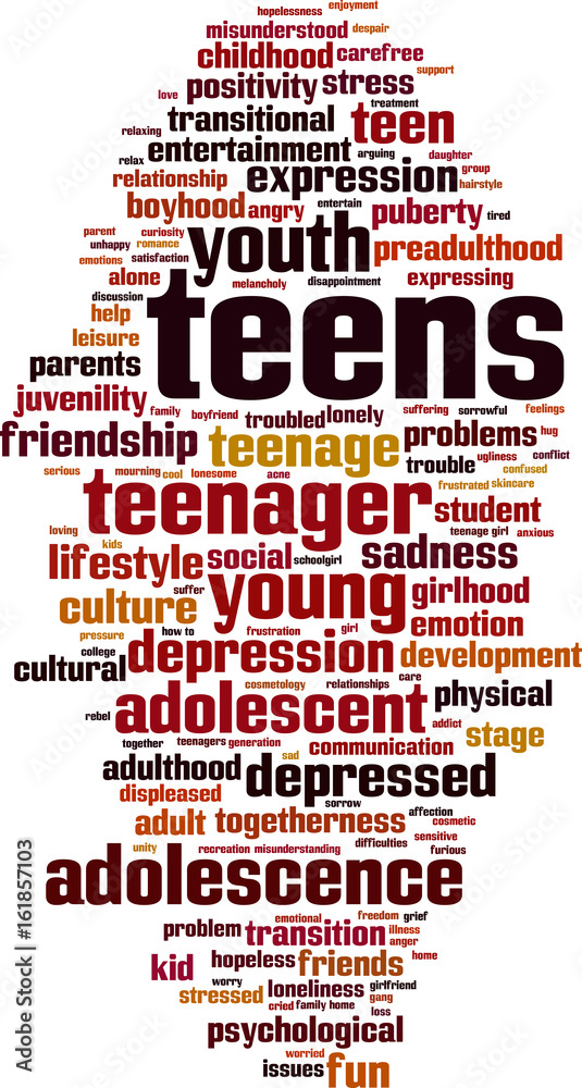 Obraz premium Teens word cloud