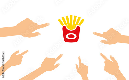 Hände zeigen auf - Frites