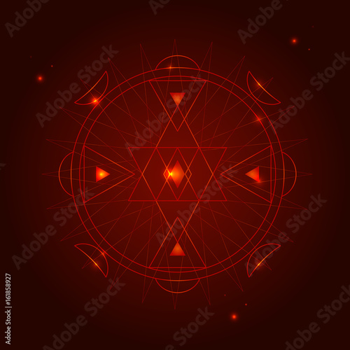Alchemy Geometry Symbol Thin Line. Vector