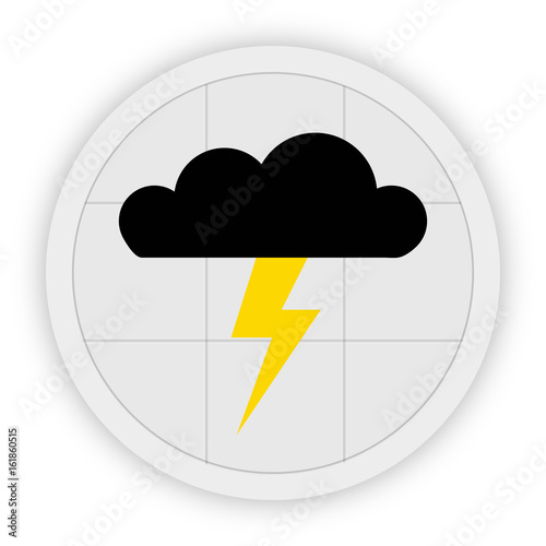 Icon Schaltfläche - Gewitterwolke - Unwetter