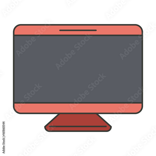 colorful silhouette of screen monitor vector illustration