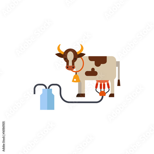 Machine milking cow vector icon
