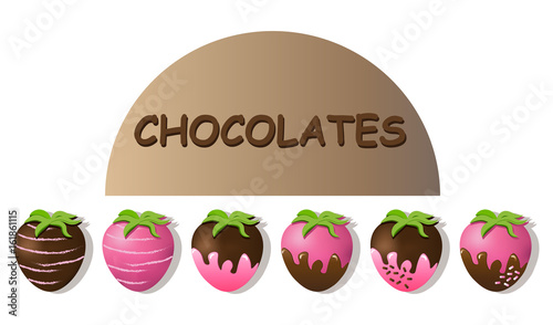 Strawberries delicious banner poster template Vector background