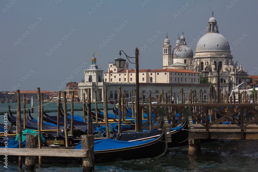 Venezia: Basilica della Salute nella laguna Veneta