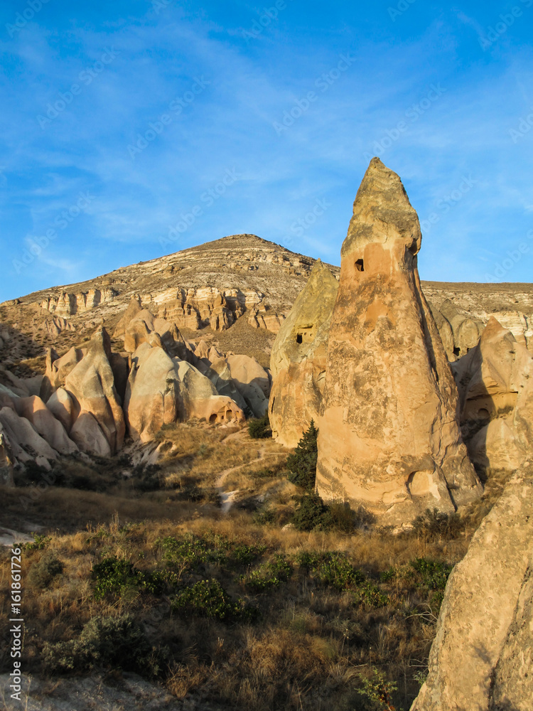 Rock formations in Cappadocia's landscape