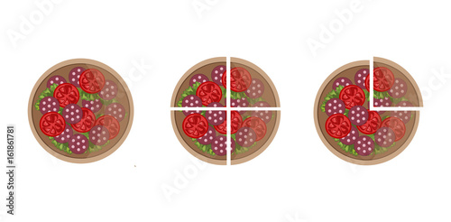 Sliced pizza template Vector illustartion flat style
