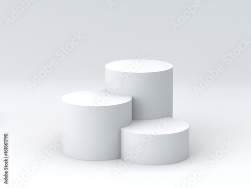 Empty podium on white background. 3D rendering.
