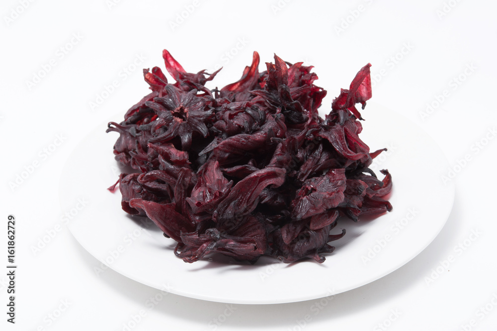 Obraz premium red rosella fruit isolated on white background