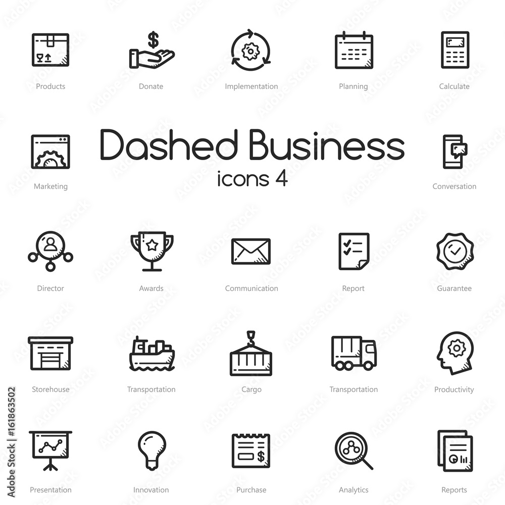 Business black line icons set isolated on light background. Business black line icons set isolated on light background.