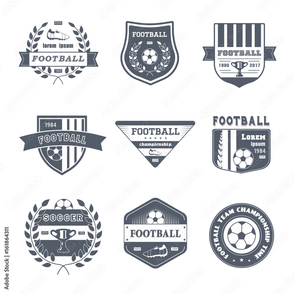 Game of Football - vintage vector set of logos