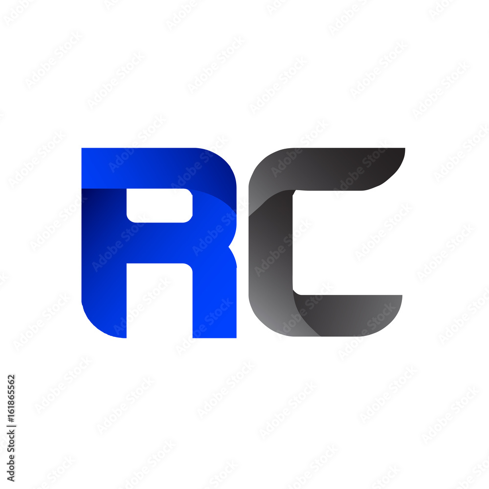 Modern Simple Initial Logo Vector Blue Grey RC Modern Simple Initial Logo Vector Blue Grey RC