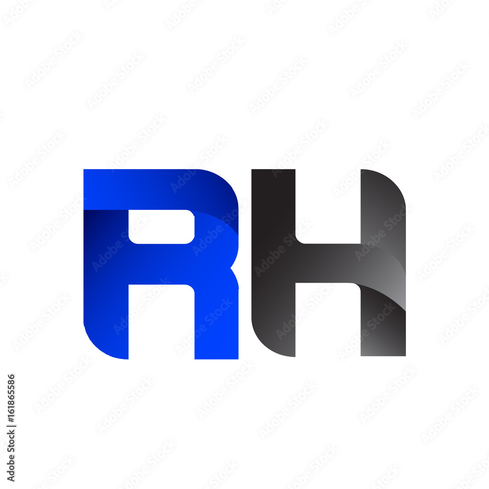 Modern Simple Initial Logo Vector Blue Grey RH Modern Simple Initial Logo Vector Blue Grey RH
