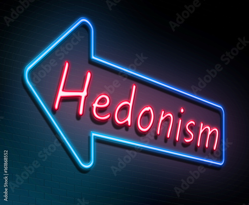 Hedonism neon concept.