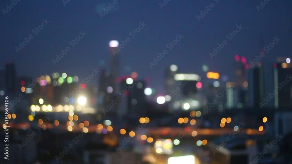 Blur Landscape city night for background
