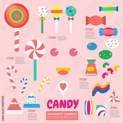 Candy Infographics  vector illustration