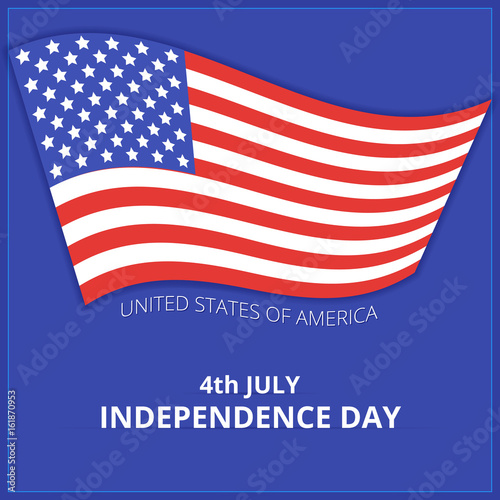 July 4 Independence Day in the United States. Flag of the USA. Vector illustration