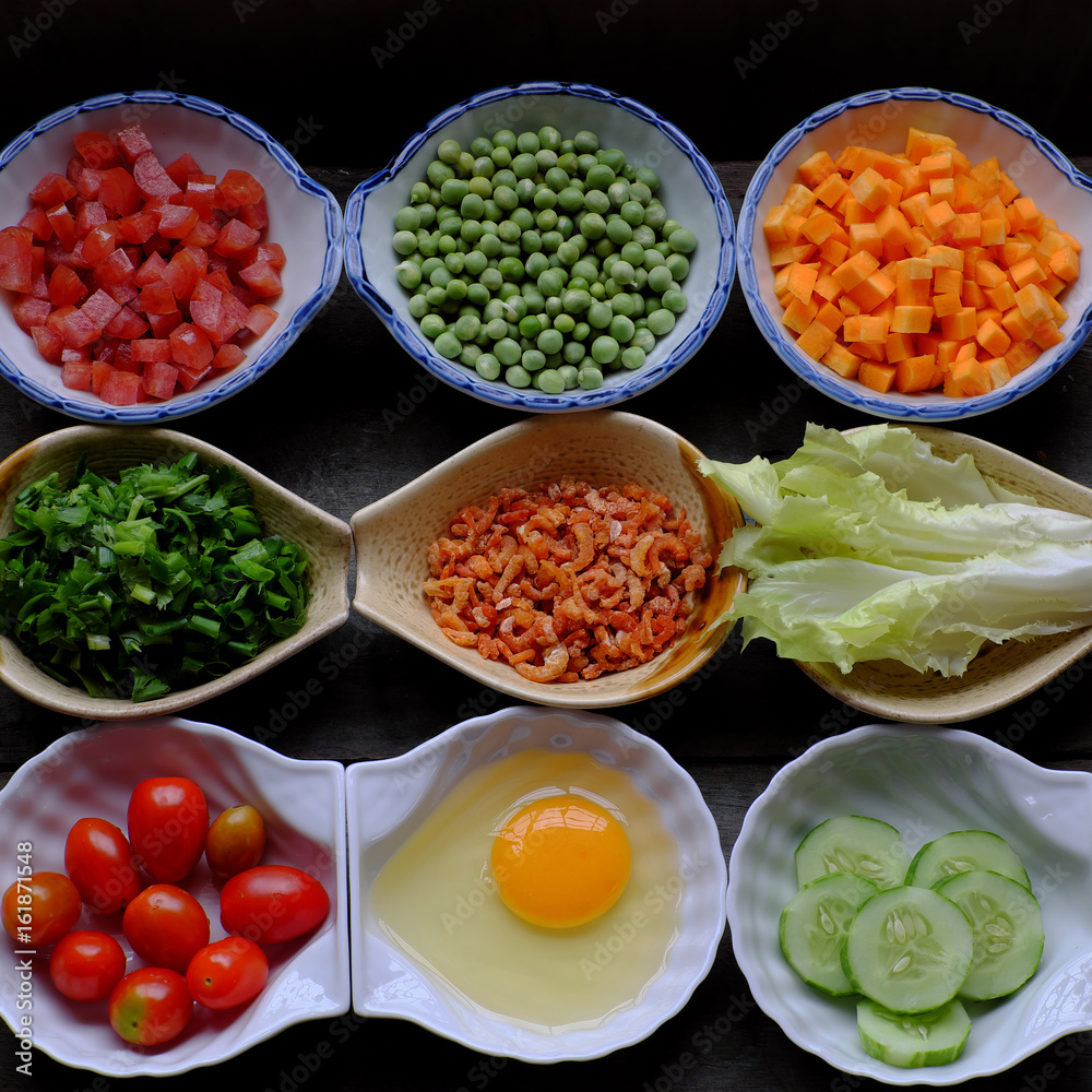 food material for fried rice food material for fried rice