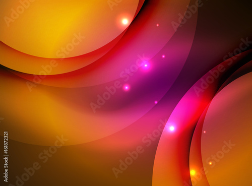 Overlapping circles on glowing abstract background