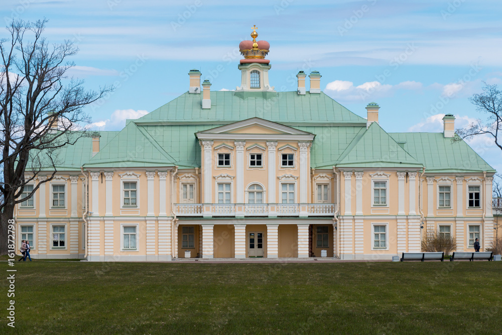 The Palace and Park ensemble of Oranienbaum in town Lomonosov. Summer, Sunny weather. The Palace and Park ensemble of Oranienbaum in town Lomonosov. Summer, Sunny weather.