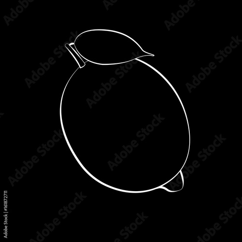 Fresh lemon silhouette. vector illustration. Black background