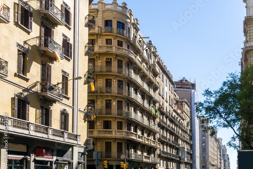 Cityscape in Barcelona Europe - street view of Old town in Barcelona, Spain