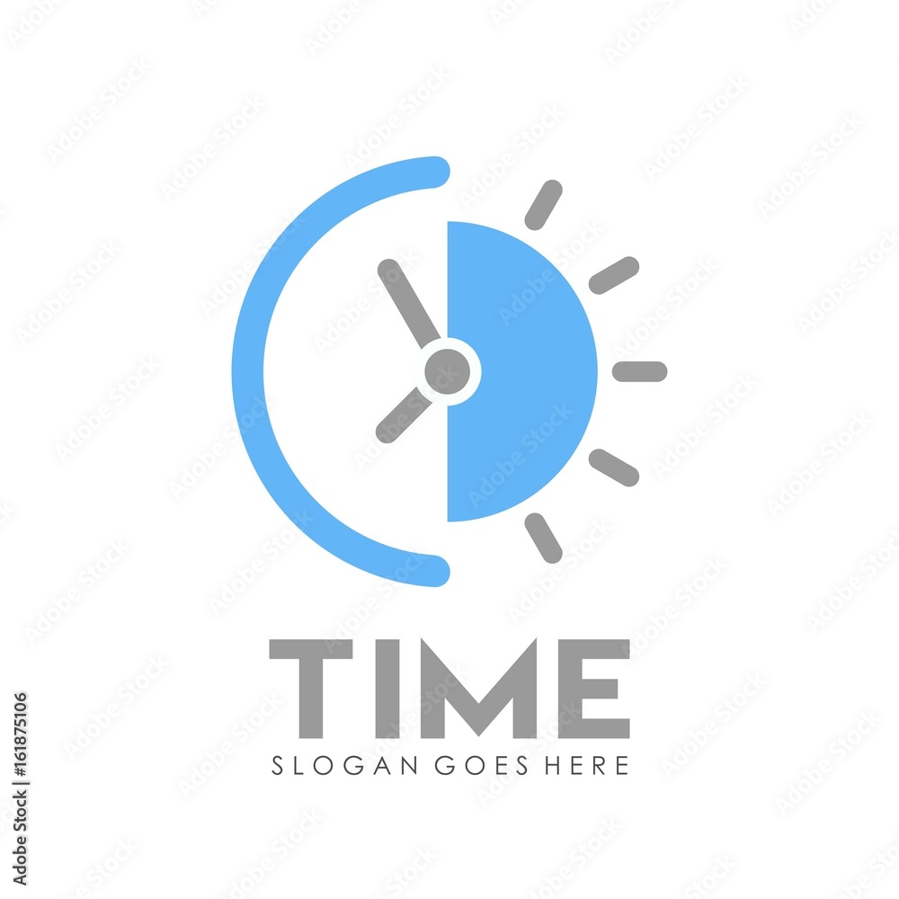 Time and alarm clock logo design vector Time and alarm clock logo design vector