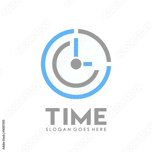 Time and alarm clock logo design vector