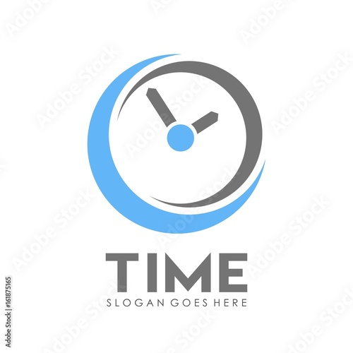 Time and alarm clock logo design vector