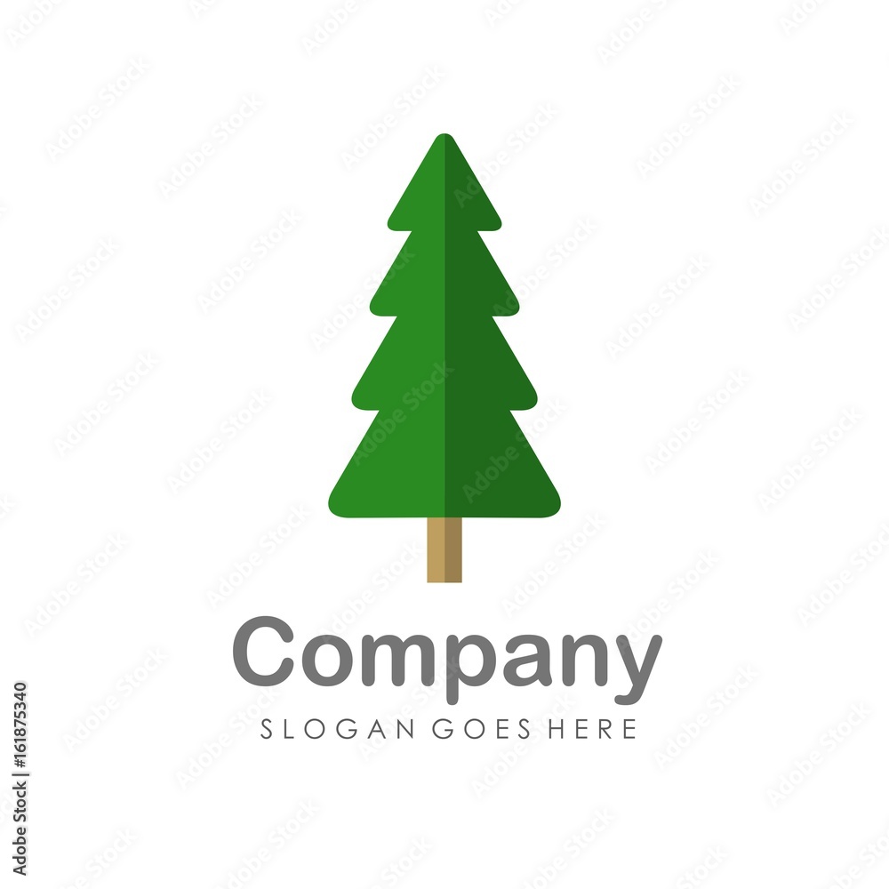 Christmas pine tree flat design vector Christmas pine tree flat design vector