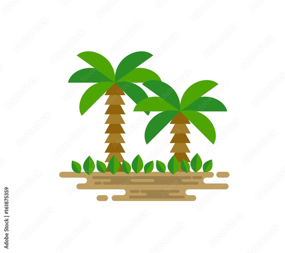 Obraz premium Coconut tree flat design vector