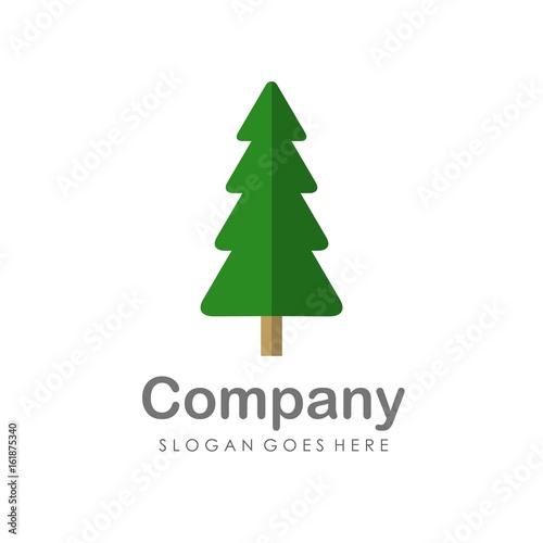 Christmas pine tree flat design vector